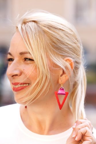 Breeze Metál pink - piros háromszög