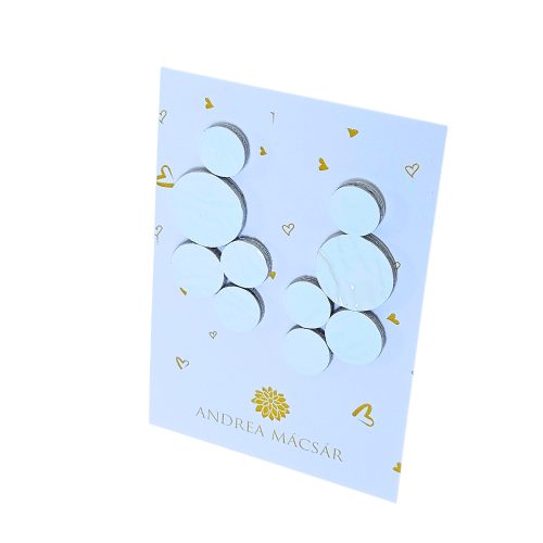 Bubbles - fehér színű, bőrből készült design fülbevaló 