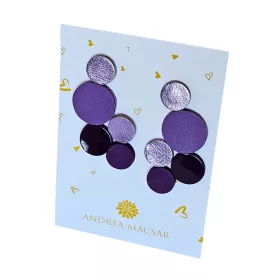 Bubbles - lila mix, bőrből készült design fülbevaló 