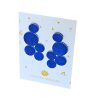 Bubbles - metál királykék színű, bőrből készült design fülbevaló 