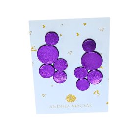   Bubbles - metál lila színű, bőrből készült design fülbevaló 