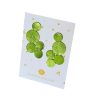 Bubbles - metál lime színű, bőrből készült design fülbevaló 