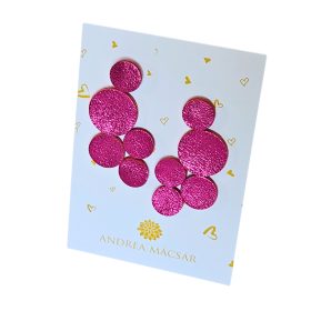   Bubbles - metál málna színű,  bőrből készült design fülbevaló 
