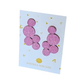   Bubbles - metál rózsaszín színű,  bőrből készült design fülbevaló 