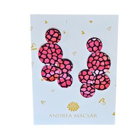   Bubbles - pink színű, ombre, bőrből készült design fülbevaló 