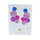 Bubbles - pink, lila mix, bőrből készült design fülbevaló 