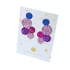 Bubbles - pink, lila mix, bőrből készült design fülbevaló 