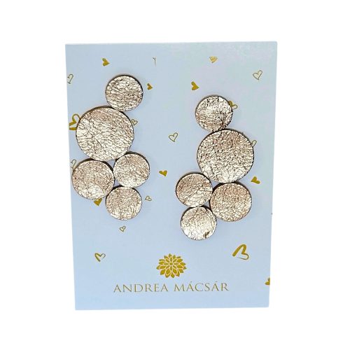 Bubbles - rosegold színű,  bőrből készült design fülbevaló 