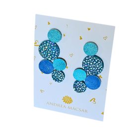   Bubbles - türkizkék mix színű, bőrből készült design fülbevaló 