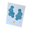 Bubbles - türkizkék színű,  pöttyös, bőrből készült design fülbevaló 