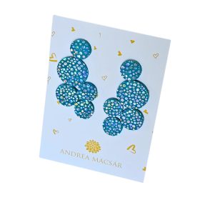   Bubbles - türkizkék színű,  pöttyös, bőrből készült design fülbevaló 
