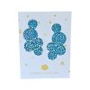Bubbles - türkizkék színű,  pöttyös, bőrből készült design fülbevaló 