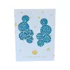 Bubbles - türkizkék színű,  pöttyös, bőrből készült design fülbevaló 