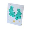 Bubbles - metál türkizzöld színű, bőrből készült design fülbevaló 