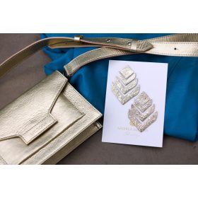 Főnix - Arany - kézműves design fülbevaló