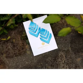 Főnix - azúrkék - kézműves design fülbevaló