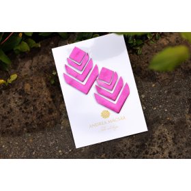 Főnix - metál pink - kézműves design fülbevaló