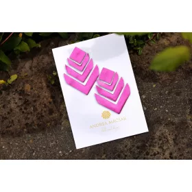 Főnix - metál pink - kézműves design fülbevaló