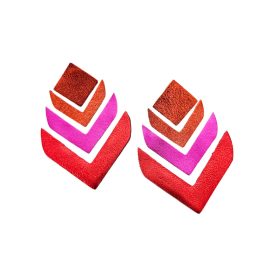 Főnix - Narancs-pink-piros - kézműves design fülbevaló