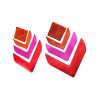 Főnix - Narancs-pink-piros - kézműves design fülbevaló