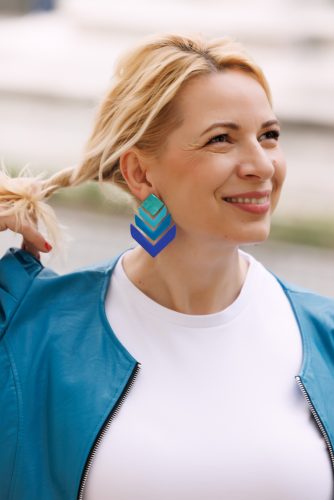 Főnix - Óceán - kézműves design fülbevaló