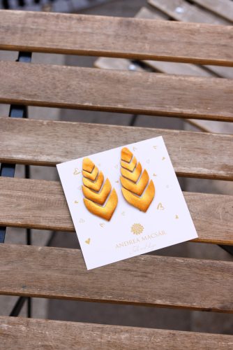 Főnix smart - világos metál narancs - kézműves design fülbevaló