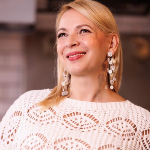 Harmónia - élénk metálpiros design fülbevaló 