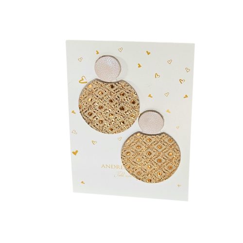 Lebegő summer - Aranysugár krém  - design fülbevaló 