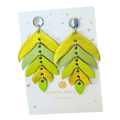 Lina Lemonade 7 - kézműves bőr design fülbevaló