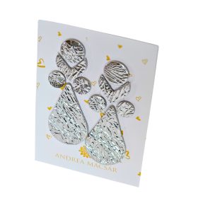   Little Angel  - fülbevaló - gyűrt ezüst - kézműves bőr design ékszer 