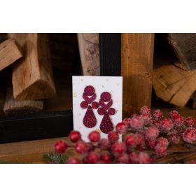   Little Angel  - fülbevaló - LIMITÁLT! pink pöttyös - kézműves bőr design ékszer 