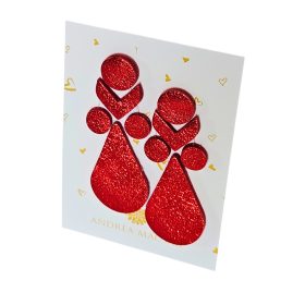   Little Angel  - fülbevaló - metál piros - kézműves bőr design ékszer 