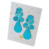 Little Angel  - fülbevaló - metál türkizkék- kézműves bőr design ékszer 