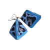 Tetrisz kézműves fülbevaló.- farmerkék leopárdmintás 