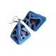 Tetrisz kézműves fülbevaló.- farmerkék leopárdmintás 