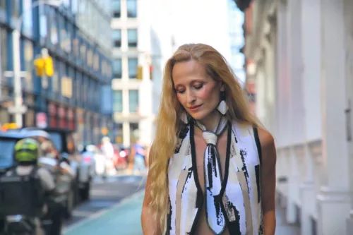 Tetrisz kézműves fülbevaló.- farmerkék leopárdmintás 