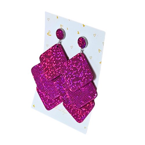 Vaiana2- Irizáló, színesen csillogó pink - nagy méret , négyzetes