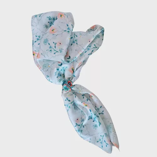 Lágy fuvallat - Selyemkendő gyűrűvel -  kombinálható ékszerszett