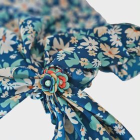   Kék selyem alkony - Selyemkendő gyűrűvel -  kombinálható ékszerszett