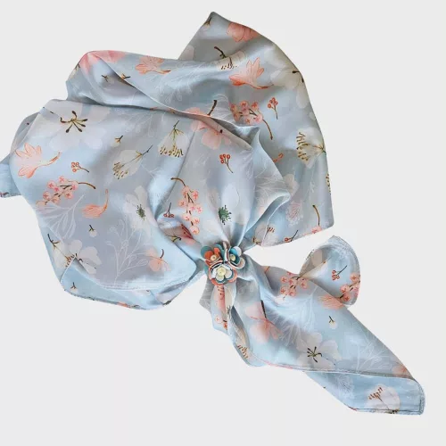 Virágálom - Selyemkendő gyűrűvel -  kombinálható ékszerszett