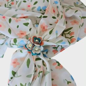   Virágos hajnal - Selyemkendő gyűrűvel -  kombinálható ékszerszett