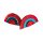 Szivárvány fülbevaló - metál piros, repedezett türkiz - kézműves design fülbevaló